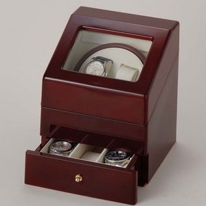 時計2本巻き上げワインダー　ワインレッド　KA073-WD