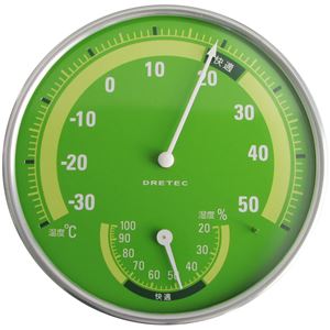 dretec（ドリテック） 温湿度計 O-310GN グリーン - 拡大画像