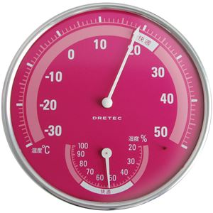 dretec（ドリテック） 温湿度計 O-310PK ピンク - 拡大画像