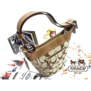 COACH(コーチ) シグネチャー ダッフル ショルダー 斜めがけバッグ 13358 カーキDOE  - 拡大画像