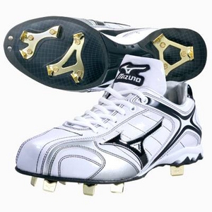 ★☆2010年カタログ掲載商品★☆ MIZUNO(ミズノ) 樹脂底スパイク『ライトグリッター』 ホワイト×ブラック 28.0cm - 拡大画像