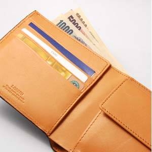 LORETO(ロレート) コードバンシリーズ 二つ折り財布(コインポケット付き) ブラウン