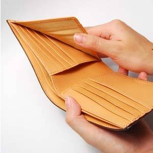 LORETO(ロレート) コードバンシリーズ 二つ折り財布(コインポケット無し) ブラック