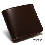 LORETO(ロレート) コードバンシリーズ 二つ折り財布(コインポケット無し) ブラウン