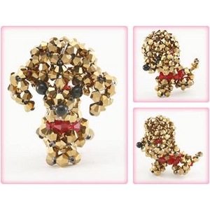 Crystal DOG&Bear�i�N���X�^���h�b�O&�x�A�j �v�[�h���E�S�[���h�N���X�^���iLarge�j