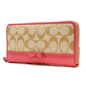 【COACH　OUTLET】コーチ　シグネチャー リボン ジップ アラウンド /長財布　F48796 SIGCO