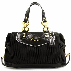 COACH（コーチ） OUTLET 　コーチ　アシュレイ ギャザード サテン サッチェル／トートバッグ　F20084B4/BK