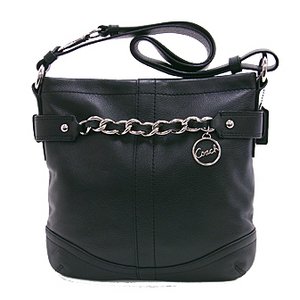 COACH（コーチ） OUTLET 　コーチ　レザー　ノース　サウス　N/S　チェーン　ダッフル　バッグ/　ショルダーバッグ　F19722SV/BK