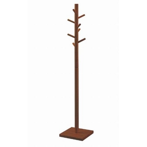 ポールハンガー/ポールスタンド 木製(天然木) 高さ160cm BR（ブラウン） - 拡大画像