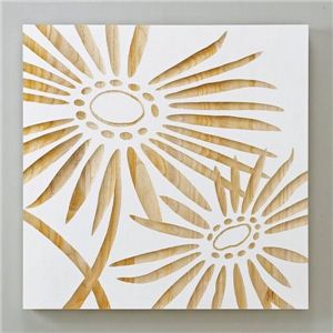 風景専門店あゆわら 《木彫りアート》ウッドスカルプチャー アート ネーチャーガーベラ ホワイト - 拡大画像