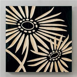 風景専門店あゆわら 《木彫りアート》ウッドスカルプチャー アート ネーチャーガーベラ ブラック - 拡大画像