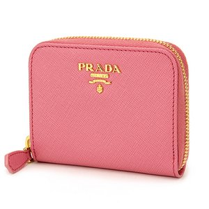 PRADA（プラダ） ラウンドファスナー小銭入れ SAFFIANO METAL 1M0268　ピンク