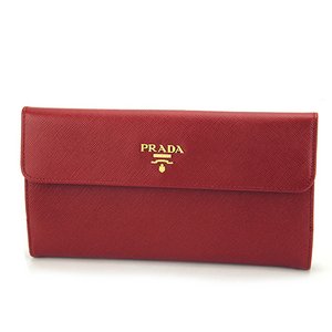 PRADA（プラダ） 長財布 SAFFIANO METAL PORTAFOGLIO LACCIO 1M1133 レディース レッド