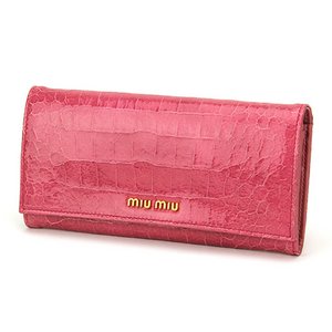 MIU MIU（ミュウミュウ） STAMPA COCCO LUX 5M1109 長財布 ゼラニオ(ピンク)