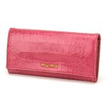 MIU MIU（ミュウミュウ） STAMPA COCCO LUX 5M1109 長財布 ゼラニオ(ピンク)