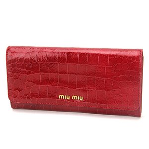 MIU MIU（ミュウミュウ） STAMPA .COCCO LUX 5M1109 長財布 レッド