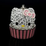 SWAROVSKI（スワロフスキー） 1124972 チャーム  ピンク+ホワイト ハローキティ カップイン