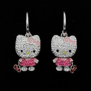 SWAROVSKI(スワロフスキー) 1097196 ピアス ピンク+ホワイト ハローキティ リボンモチーフ