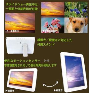 ZOX ゾックス 3.5インチデジタルフォトフレームDS-DA35N104WH ホワイト コンパクトで机の上にちょうどいいサイズ - 拡大画像