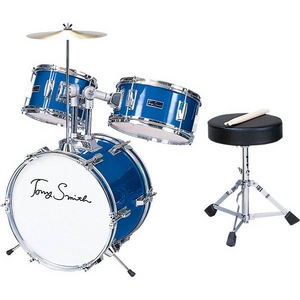 ドラムセット 初心者 入門に最適 ミニドラムセット アコースティックドラム 9点セット Tony Smith TDR300 TDR-300-MBL カラー:メタリックブルー