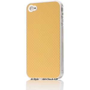 Ai-Style Series iPhone4 ハードケース 【Ai4-Check-GD】 Type Check GD(ゴールド）