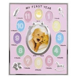 LADONNA（ラドンナ） フォトフレーム MB21-130-PK ピンク （12ヶ月ベビーフレーム） - 拡大画像