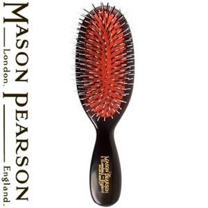 MASON PEARSON（メイソンピアソン） 猪毛ブラシ 標準的な硬さ ポケットミックス ダークルビー【正規輸入品】 - 拡大画像
