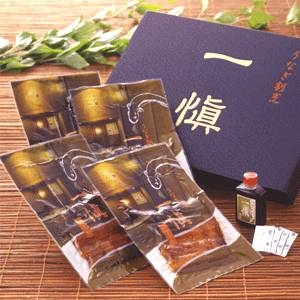【お中元用 のし付き（名入れ不可）】【愛知県産うなぎ使用】うなぎ割烹「一愼」特製うなぎ串蒲焼 約100g×4串（たれ、山椒セット）