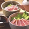 【お中元用 のし付き(名入れ不可)】焼津・仲買人厳選【炭火焼 炙り鮪300g】タレ、わさび付、スライスカット済み
