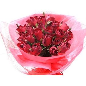 赤バラ花束のミニブーケ
