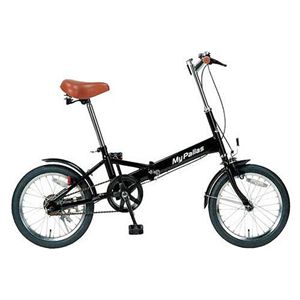 マイパラス 折り畳み自転車 M-101-BK ブラック - 拡大画像