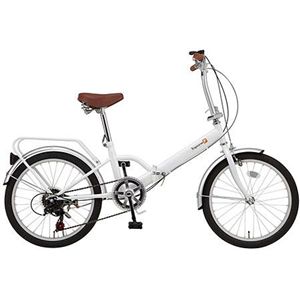 TOP ONE 折り畳み自転車 FLC206PW ホワイト - 拡大画像