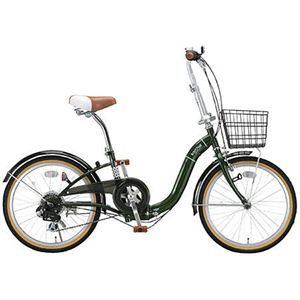 Raychell（レイチェル） 折り畳み自転車 09 MU-206R モスグリーン - 拡大画像