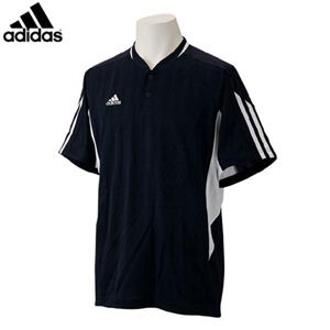 adidas（アディダス） BB2ボタンベースボールシャツ3ストライププロ ダークネイビー×ホワイト KF490 P66155 S - 拡大画像