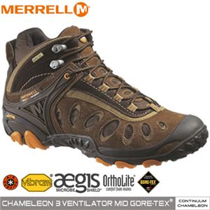 MERRELL（メレル） カメレオン3 ベンチレーター ミッド ゴアテックス Brown M87771 26.0cm - 拡大画像