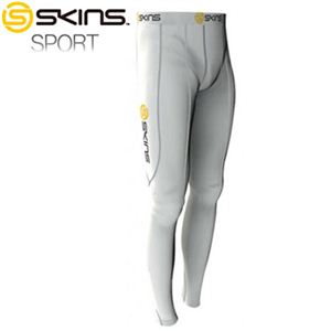 SKINS（スキンズ） ロングタイツ SPORT ホワイト×グレー B10005001 XS - 拡大画像