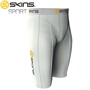 SKINS（スキンズ） ハーフタイツ SPORT ホワイト×グレー B10005002 L - 拡大画像