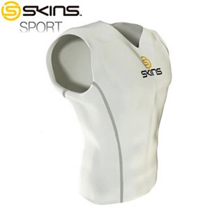 SKINS（スキンズ） スリーブレストップ SPORT ホワイト×グレー B10005003 XS - 拡大画像
