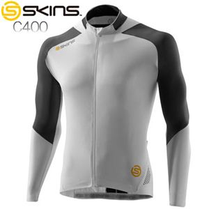 SKINS（スキンズ） メンズロングスリーブジャージ C400 ホワイト×グレー C55042205 XL ホワイト×グレー