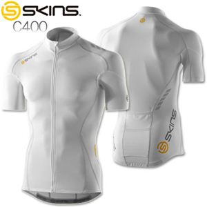 SKINS（スキンズ） メンズコンプレッション C400 ショートスリーブジャージ ホワイト×グレー C55042104 XL ホワイト×グレー