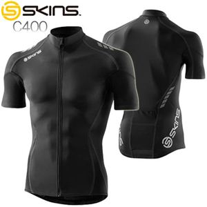 SKINS（スキンズ） メンズコンプレッション C400 ショートスリーブジャージ ブラック×グレー C55043104 M ブラック×グレー