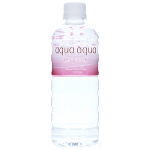 ナチュラルミネラルウォーター aqua aqua 500ml pink 1ケース24本 - 拡大画像