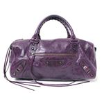 【現品限り】Balenciaga（バレンシアガ） ザ・ツィギー ボストンバッグ パープル 【中古SA】