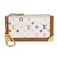 【現品限り】LOUIS VUITTON(ルイ ヴィトン) マルチカラー ポシェットクレ キーチェーン付きコインケース 白 ホワイト M92655 【中古B】