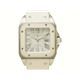 【現品限り】Cartier（カルティエ） サントス100 MM 白 ラバー 自動巻き レディース W20122U2 文字盤:ホワイト　ベルト:ホワイト W20129U2 【中古AB】 - 縮小画像1