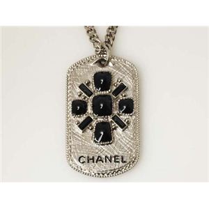 �y���i����zCHANEL�i�V���l���j �v���[�g�l�b�N���X �V���o�[/�u���b�N �y�V�i���l�z