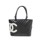 【現品限り】CHANEL（シャネル） カンボンライン ラージトート 黒/白 A25169 【中古A】|
