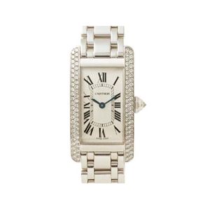 【現品限り】Cartier（カルティエ） タンクアメリカンSM WG サイド2重 時計 K18WG ダイヤ 文字盤:ホワイト WB7018L1 【中古A】の商品画像