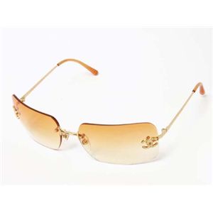 【現品限り】CHANEL（シャネル） サングラス ラインストーン オレンジ 【中古A】