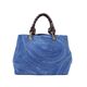 【現品限り】BOTTEGA VENETA（ボッテガヴェネタ） トートバッグ キャンバス カーフ ブルー/ブラウン 190252 【中古A】